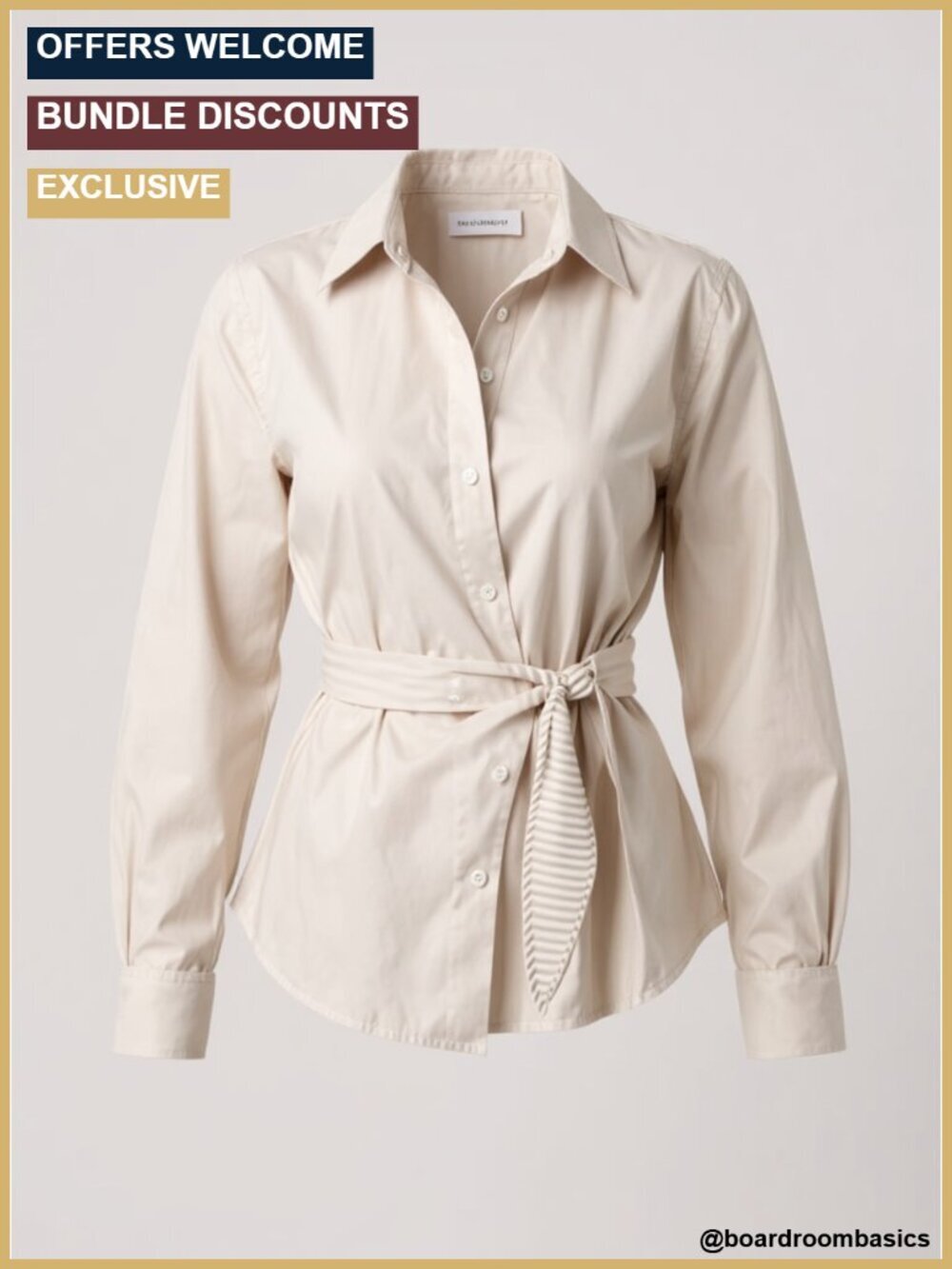 Women's Striped Button Down Top with Front Tie and Asymmetric Hem
